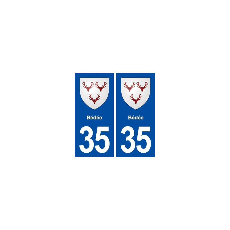 35 Bédée blason  autocollant plaque stickers ville