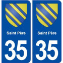 35  Saint Père blason  autocollant plaque stickers ville