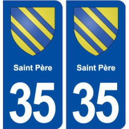 35  Saint Père blason  autocollant plaque stickers ville