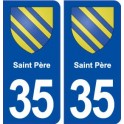 35  Saint Père blason  autocollant plaque stickers ville