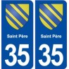 35  Saint Père blason  autocollant plaque stickers ville