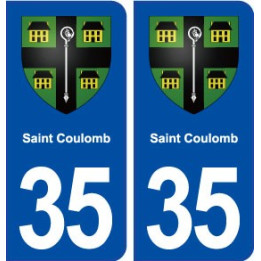35  Saint Coulomb blason  autocollant plaque stickers ville