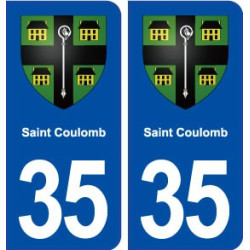 35  Saint Coulomb blason  autocollant plaque stickers ville