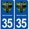 35  Saint Coulomb blason  autocollant plaque stickers ville