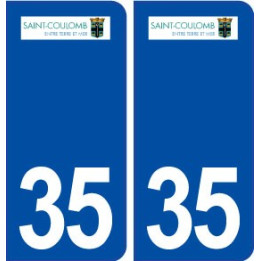 35  Saint Coulomb logo  autocollant plaque stickers ville