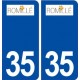 35  Romillé logo  autocollant plaque stickers ville