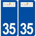 35  Romillé logo  autocollant plaque stickers ville