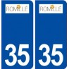 35  Romillé logo  autocollant plaque stickers ville