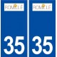 35  Romillé logo  autocollant plaque stickers ville