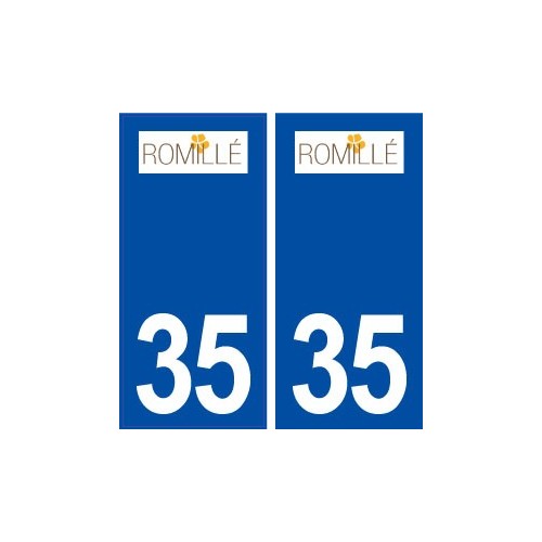 35  Romillé logo  autocollant plaque stickers ville