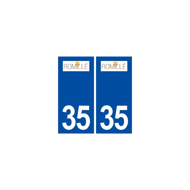 35  Romillé logo  autocollant plaque stickers ville