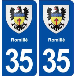35  Romillé blason  autocollant plaque stickers ville
