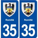 35  Romillé blason  autocollant plaque stickers ville