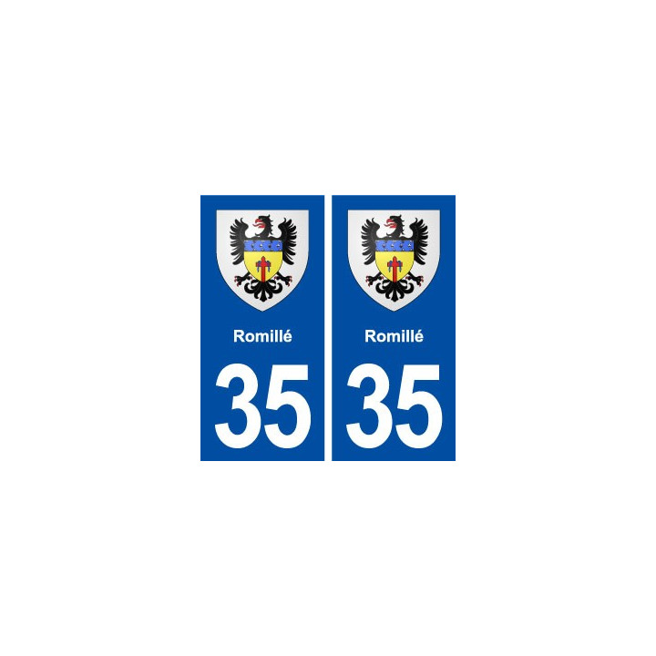 35  Romillé blason  autocollant plaque stickers ville