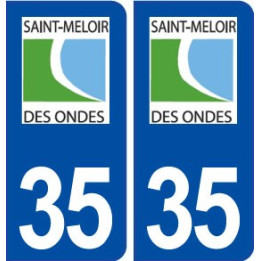 35 Saint Méloir des Ondes logo  autocollant plaque stickers ville
