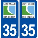 35 Saint Méloir des Ondes logo  autocollant plaque stickers ville