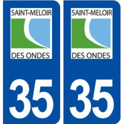 35 Saint Méloir des Ondes logo  autocollant plaque stickers ville