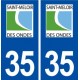 35 Saint Méloir des Ondes logo  autocollant plaque stickers ville