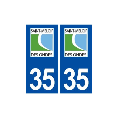 35 Saint Méloir des Ondes logo  autocollant plaque stickers ville