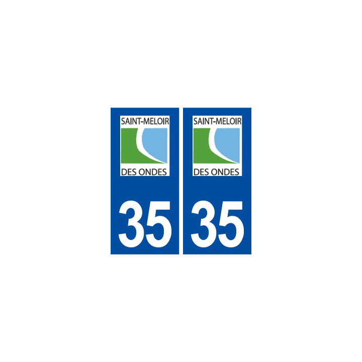 35 Saint Méloir des Ondes logo  autocollant plaque stickers ville
