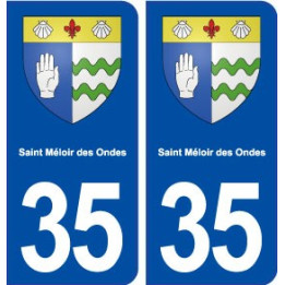 35 Saint Méloir des Ondes blason  autocollant plaque stickers ville