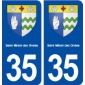 35 Saint Méloir des Ondes stemma adesivo piastra adesivi città