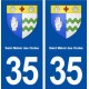 35 Saint Méloir des Ondes blason  autocollant plaque stickers ville