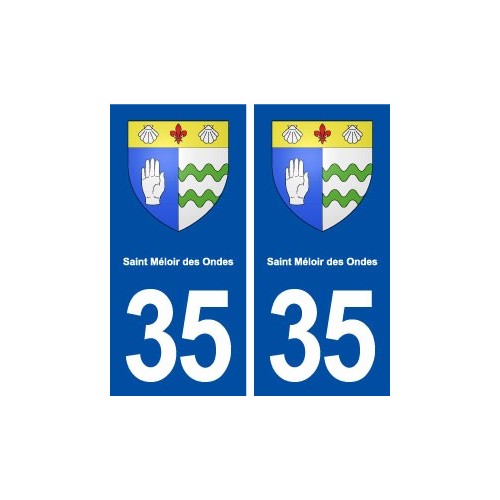 35 Saint Méloir des Ondes blason  autocollant plaque stickers ville