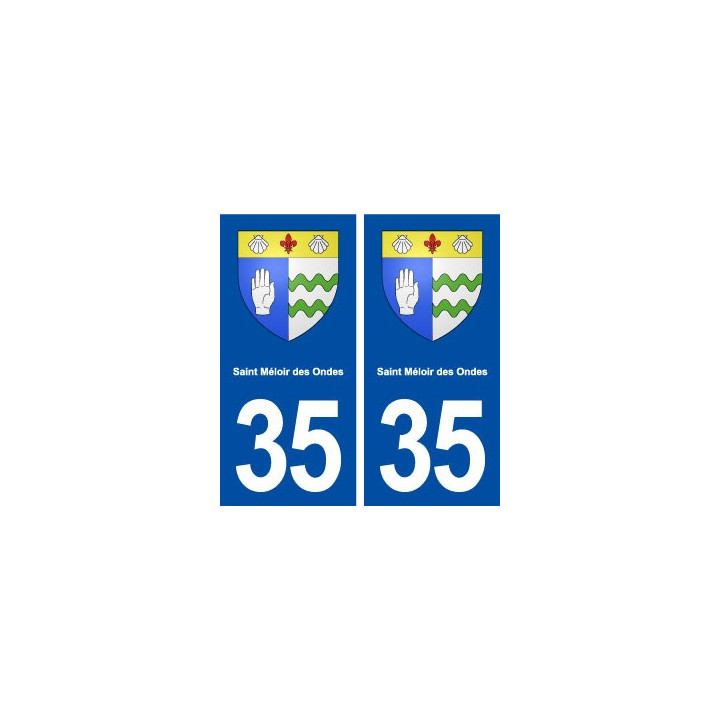 35 Saint Méloir des Ondes blason  autocollant plaque stickers ville
