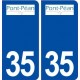 35 Pont Péan logo  autocollant plaque stickers ville