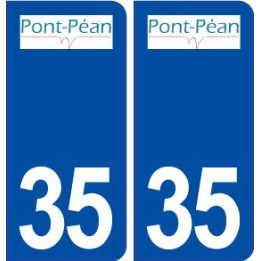 35 Pont Péan logo  autocollant plaque stickers ville