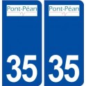 35 Pont Péan logo  autocollant plaque stickers ville