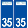 35 Pont Péan logo  autocollant plaque stickers ville