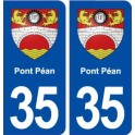 35 Pont Péan blason  autocollant plaque stickers ville