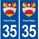 35 Pont Péan blason  autocollant plaque stickers ville