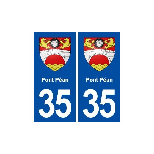 35 Pont Péan blason  autocollant plaque stickers ville