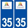 35 La Richardais logo  autocollant plaque stickers ville