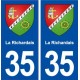 35 La Richardais blason  autocollant plaque stickers ville