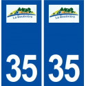 35 La Bouëxière logo  autocollant plaque stickers ville