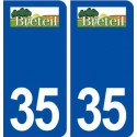 35 Breteil logo  autocollant plaque stickers ville