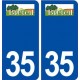 35 Breteil logo  autocollant plaque stickers ville