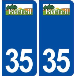 35 Breteil logo  autocollant plaque stickers ville