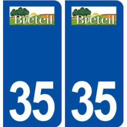 35 Breteil logo  autocollant plaque stickers ville