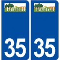 35 Breteil logo  autocollant plaque stickers ville