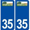 35 Breteil logo  autocollant plaque stickers ville