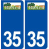 35 Breteil logo  autocollant plaque stickers ville