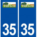 35 Breteil logo  autocollant plaque stickers ville