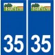 35 Breteil logo  autocollant plaque stickers ville