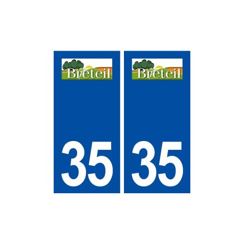35 Breteil logo  autocollant plaque stickers ville