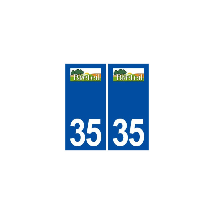 35 Breteil logo  autocollant plaque stickers ville